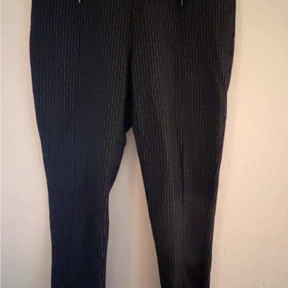 XL Pinstriped Black Stretch Pants